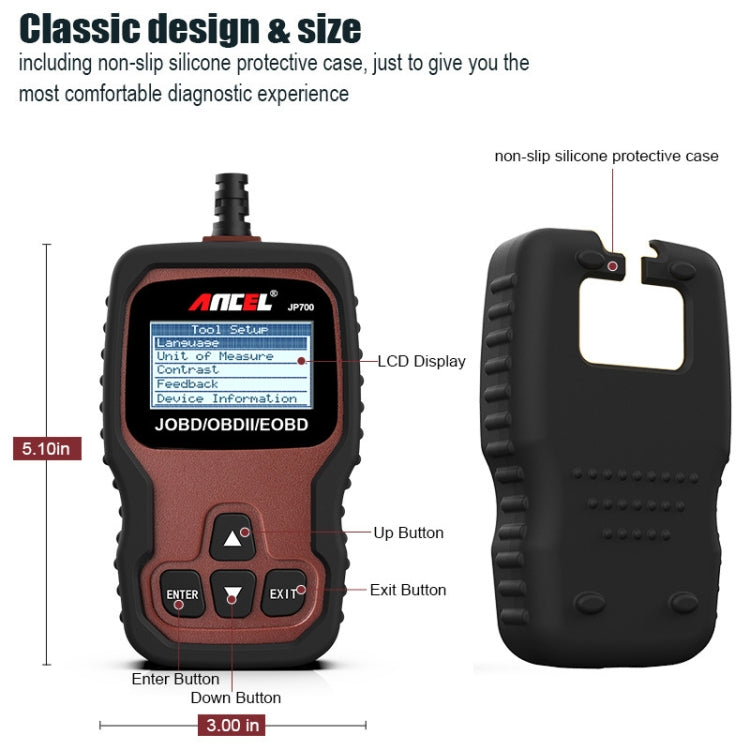 Ancel JOBD+EOBD/OBD-II Car Error Code Diagnostic scanner - Code Readers & Scan Tools by Ancel | Online Shopping UK | buy2fix