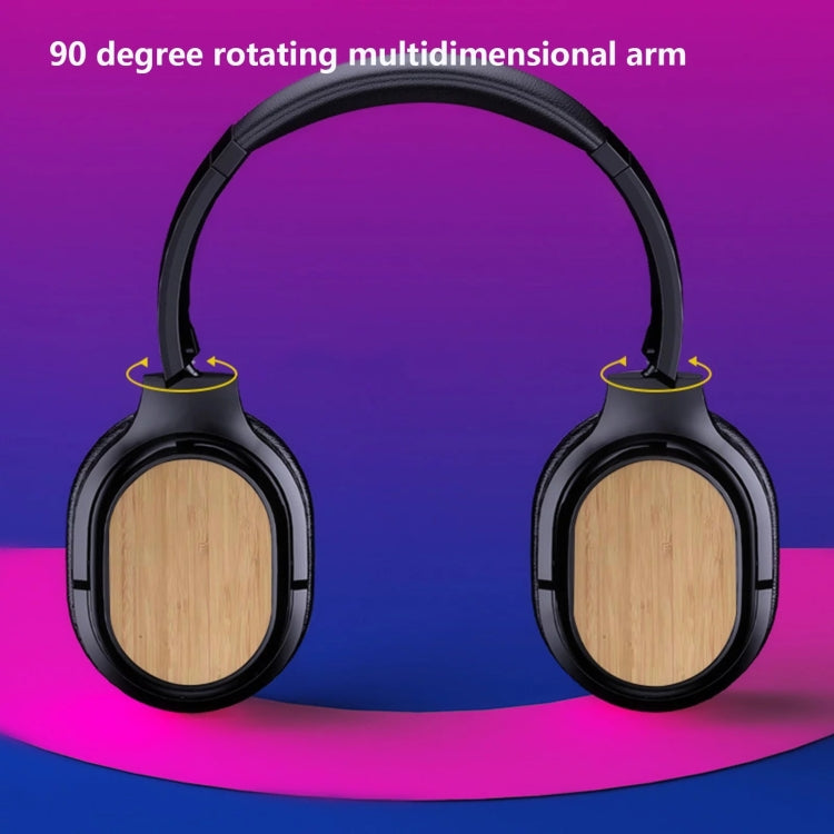 Bamboo Wood Bluetooth Headphones With Built-In Sound Card, TF Card / FM / AUX Support(White) - Headset & Headphone by buy2fix | Online Shopping UK | buy2fix