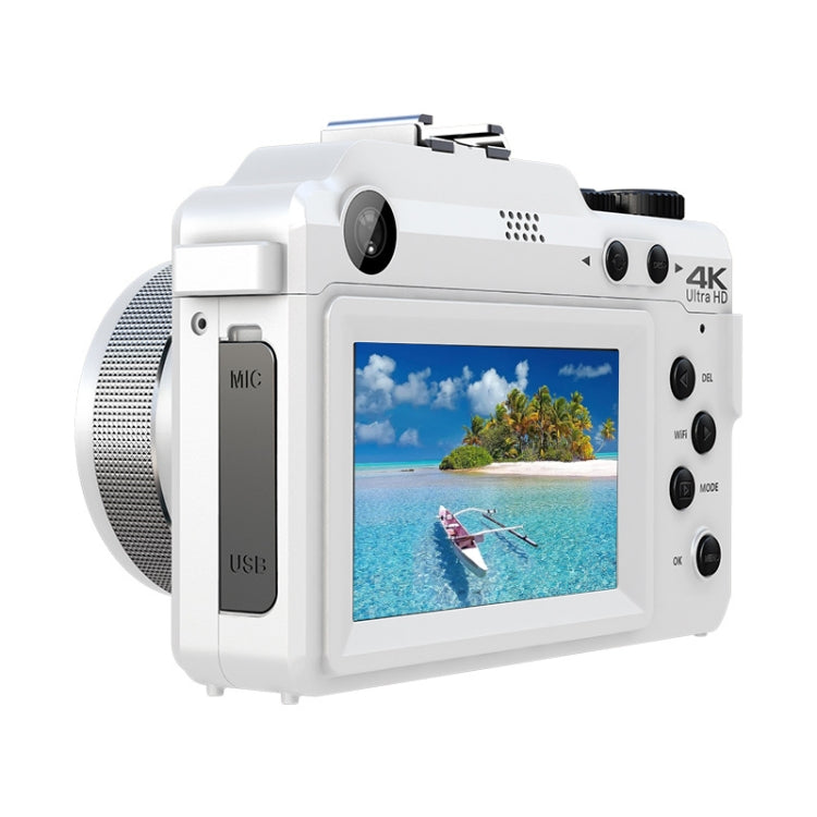 3-Inch Display Digital Camera Dual Front And Rear Cameras 48MP, 18x Digital Zoom 4K HD Camcorder(White) - Video Cameras by buy2fix | Online Shopping UK | buy2fix