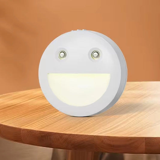 Smiley Face Smart Sensor Night Light Magnetic Wireless Aisle Light(White) - Sensor LED Lights by buy2fix | Online Shopping UK | buy2fix