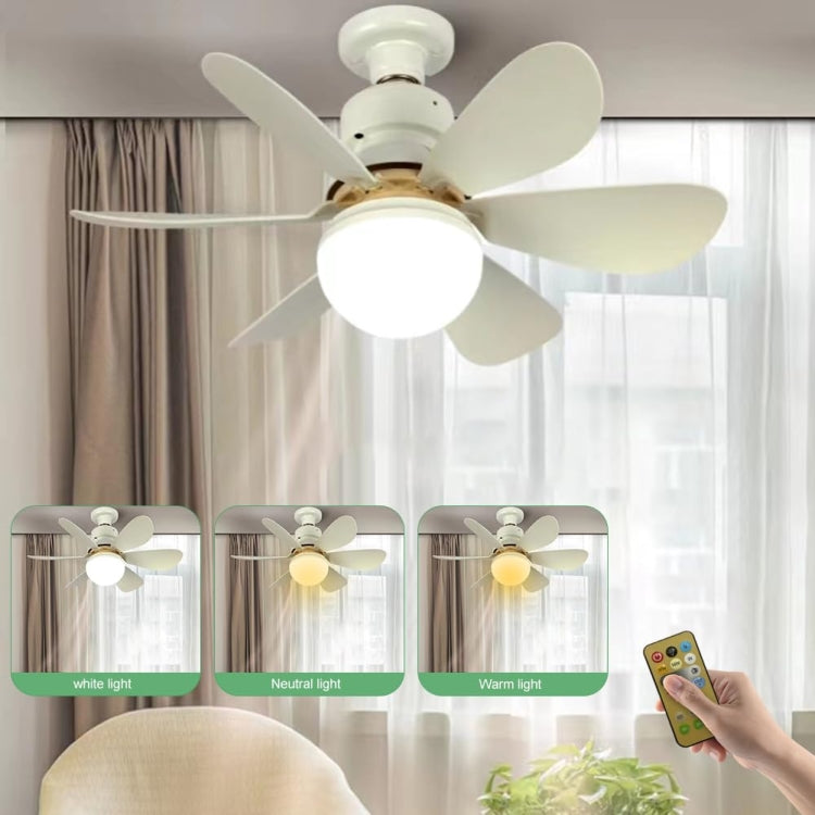 Home Small Fan Light E27 Snail Mouth Suspension Fan Lamp, Size: 520x185mm 40W White(Remote Control Without Base) - Electric Fans by buy2fix | Online Shopping UK | buy2fix