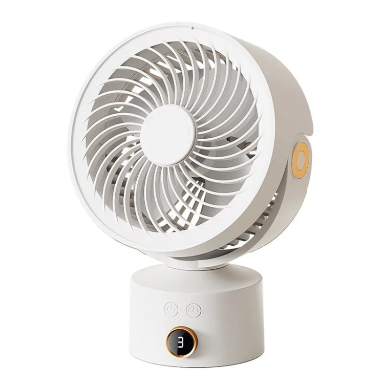 WT-F70  Oscillating Desk Fan  3-Speed Digital  Display, 4-Hour Timer, Adjustable Tilt Angle, Built-In 4000 MAh Battery(White) - Electric Fans by buy2fix | Online Shopping UK | buy2fix