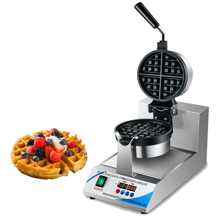 1200W  Commercial Waffle Maker Stainless Steel Rotatable Waffle Machine EU Plug - Bulit-in Ovens & Accessories by buy2fix | Online Shopping UK | buy2fix