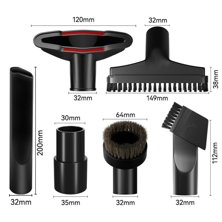 6 In 1 Universal Vacuum Attachments 32mm Nozzle Adapter Accessories Cleaning Kit - Other Accessories by buy2fix | Online Shopping UK | buy2fix