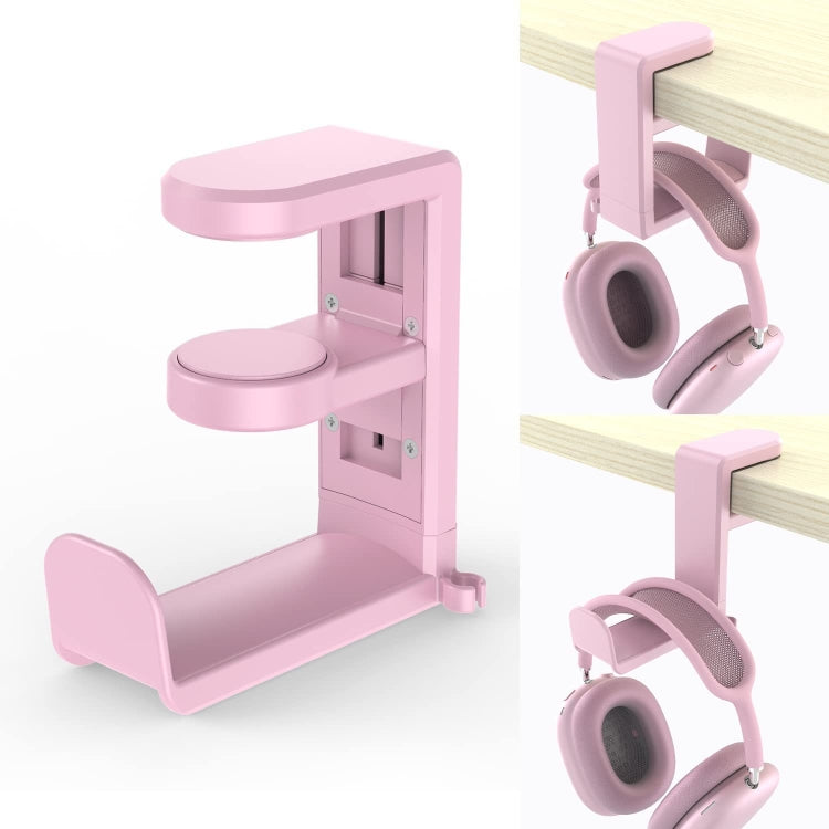 Deskside Clip 360 Degree Rotatable Headphone Holder(Pink) - Headset Stand by buy2fix | Online Shopping UK | buy2fix