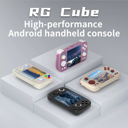 ANBERNIC RG Cube Retro Handheld Game Console With 3.95 Inch Screen T820 CPU Android 13 RGB Light With 128G TF Card(Gray) - Pocket Console by ANBERNIC | Online Shopping UK | buy2fix