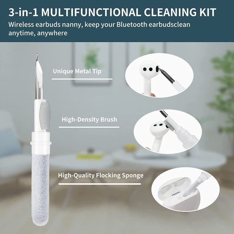 5pcs SM-116 3-in-1 Multifunctional Bluetooth Earphone Cleaning Pen Keyboard Cleaning Brush Set(Black) - Other Accessories by buy2fix | Online Shopping UK | buy2fix