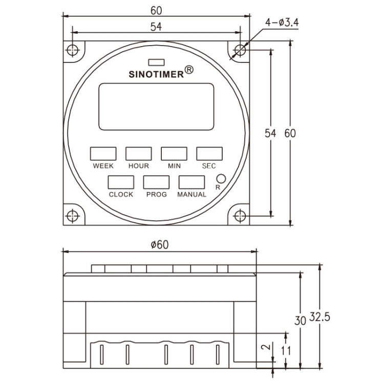 SINOTIMER TM618SH  1 Second Interval Digital LCD Timer Switch Programmable Time Relay 24V - Switch by SINOTIMER | Online Shopping UK | buy2fix