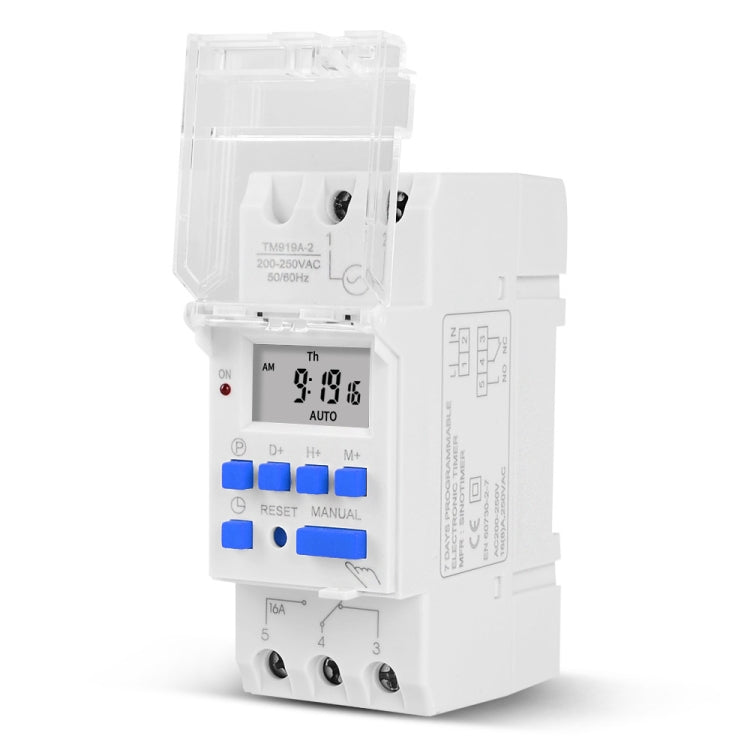 T SINOTIMER TM919A-5V 16A Din Rail Mount Digital Timer Switch Microcomputer Weekly Programmable Time Relay Control - Switch by SINOTIMER | Online Shopping UK | buy2fix