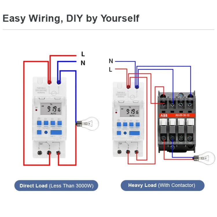 SINOTIMER TM919AK 85-265V AC 16A Din Rail Mount Digital Timer Switch Microcomputer Weekly Programmable Time Relay Control - Switch by SINOTIMER | Online Shopping UK | buy2fix