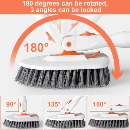 Shower Cleaning Brush With 52 Inch Adjustable Handle Tub Tile Scrubber Brush, Spec: Set 1 - Sponges, Cloths & Brushes by buy2fix | Online Shopping UK | buy2fix