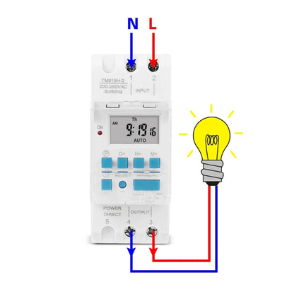 SINOTIMER TM919H-1 110V 16A DIN Rail 4 Pins Voltage Output Digital Switch Timer Automatic Cycle Timing Controller - Switch by SINOTIMER | Online Shopping UK | buy2fix