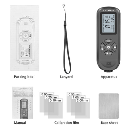 HW-300S High Precision Coating Thickness Gauge Anti-skid Paint Film Gauge(Black Vertical Screen) - Coating Thickness Gauge by buy2fix | Online Shopping UK | buy2fix