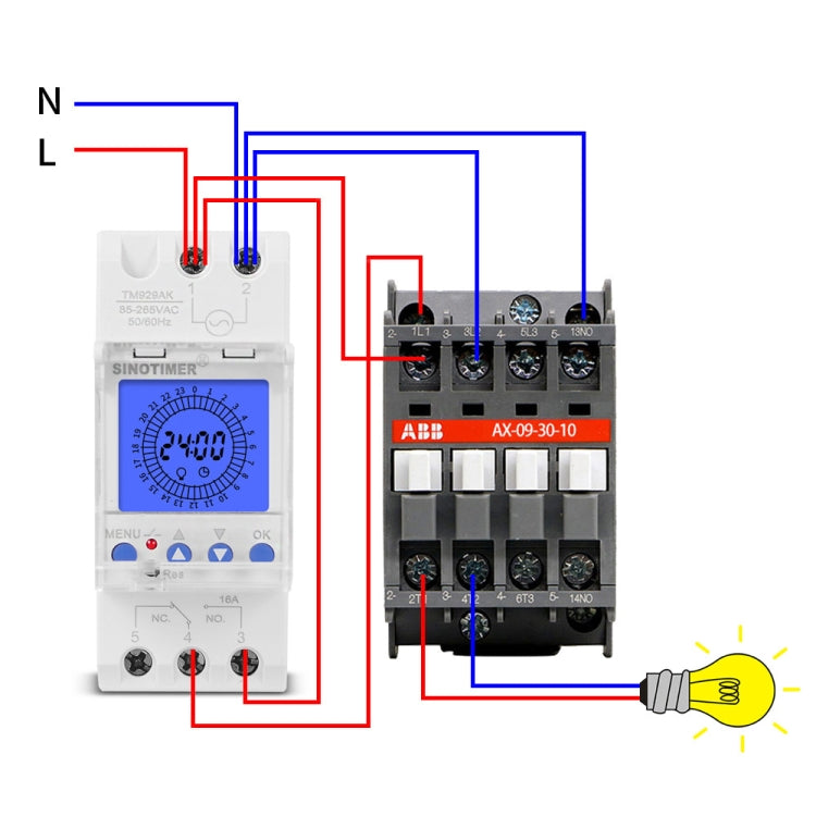 SINOTIMER  TM929AKL 85-265V 16A 24hrs Digital Analogue Din Module Time Switch With Backlight - Switch by SINOTIMER | Online Shopping UK | buy2fix