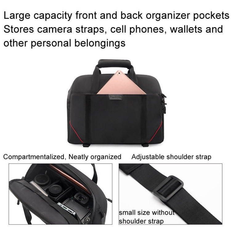 Cwatcun D109 Portable Casual Waterproof Multi-Function Camera Storage Photography Bag, Color: Medium Black - Strap Satchel by Cwatcun | Online Shopping UK | buy2fix