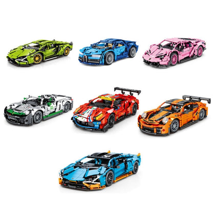 SEMBO 701951 1:14 Sports Racing Car Model Building Blocks Puzzle Assembly Children Toy - Building Blocks by SEMBO | Online Shopping UK | buy2fix