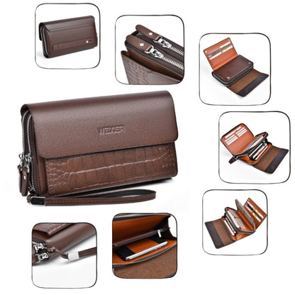 WEIXIER W129 Men Magnetic Buckle Anti-Theft Clutch Bag Large Capacity Multi-Card Wallet(Brown) - Wallets by WEIXIER | Online Shopping UK | buy2fix