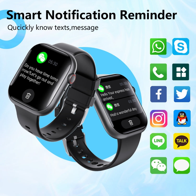 F70  2.1 Inch Screen Smart Watch With Blood Sugar/Blood Oxygen Monitoring /SOS Alarm/100+ Sports Modes, Color: Black Bamboo - Smart Watches by buy2fix | Online Shopping UK | buy2fix