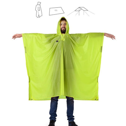 Naturehike 210T Plaid Outdoor Rain Poncho 3 In 1 Canopy Riding Travel Portable Backpacking Raincoat(Green) - Raincoats by Naturehike | Online Shopping UK | buy2fix