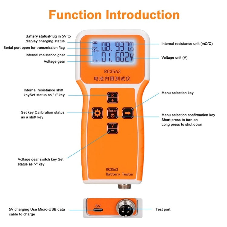 High-Precision Battery Voltage Internal Resistance Tester, Specifications: Host+Probe - Battery & Resistance Tester by buy2fix | Online Shopping UK | buy2fix