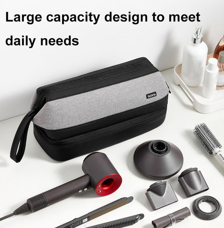 For Dyson Baona BN-DS005 Large-capacity Double-layer Hair Dryer Curling Iron Storage Bag(Black) - For Dyson Accessories by Baona | Online Shopping UK | buy2fix