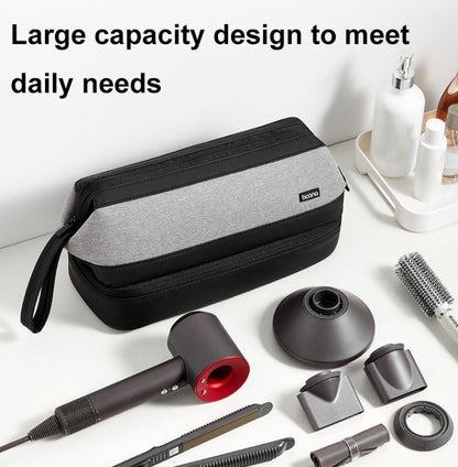 For Dyson Baona BN-DS005 Large-capacity Double-layer Hair Dryer Curling Iron Storage Bag(Black) - For Dyson Accessories by Baona | Online Shopping UK | buy2fix