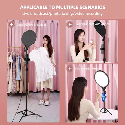 10.2 Inch Full-Screen Selfie Ring Light Tripod Set for Live Stream, Spec: 210cm Bracket With Remote Control - Selfie Light by buy2fix | Online Shopping UK | buy2fix