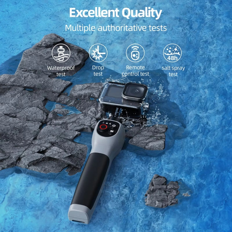 TELESIN 0.85m Underwater Selfie Stick Wireless Remote Control For GoPro HERO12 Black / HERO11 Black / HERO10 Black / HERO9 Black / HERO8 Black - Stabilizer Grip by TELESIN | Online Shopping UK | buy2fix