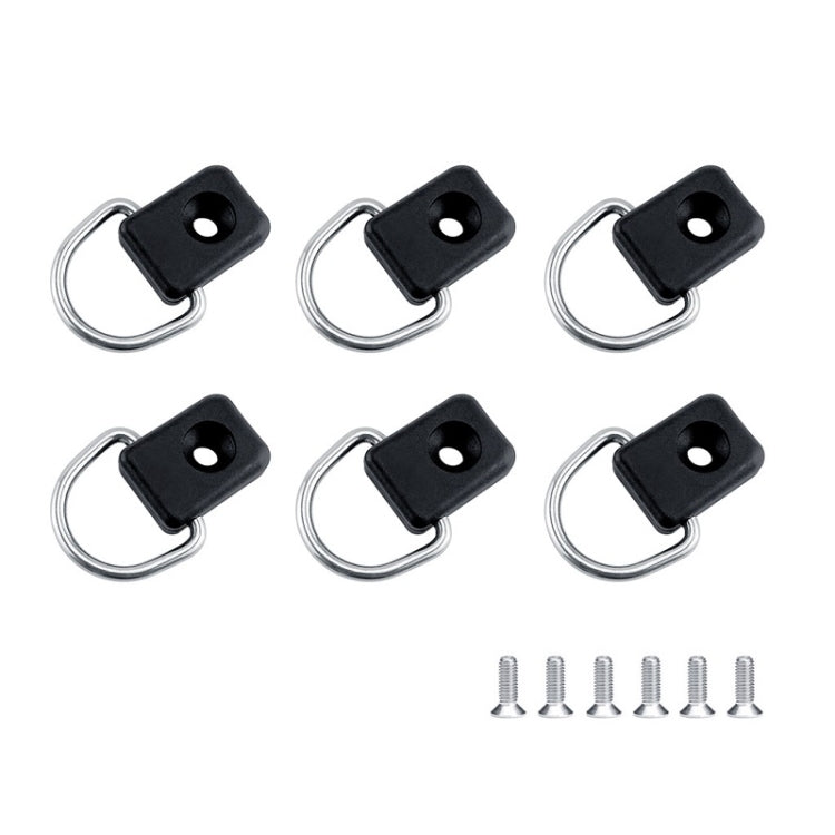 6pcs Fishing Kayak Backrest Elastic Rope Square D-ring Buckle - Marine Accessories & Parts by buy2fix | Online Shopping UK | buy2fix