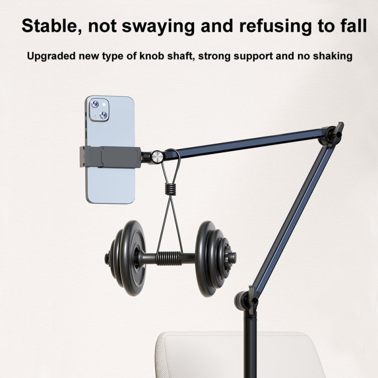 1.7m Mobile Phone Floor Stand Overhead Shooting Holder Retractable Lazy Support, Spec: With Remote Control - Stand by buy2fix | Online Shopping UK | buy2fix