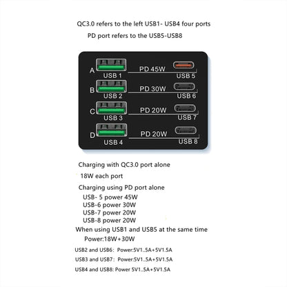 X9M 9-in-1 110W USB+PD Smart Multi-ports QI Magnetic Wireless Charger, Spec: Black US Plug - Multifunction Charger by buy2fix | Online Shopping UK | buy2fix