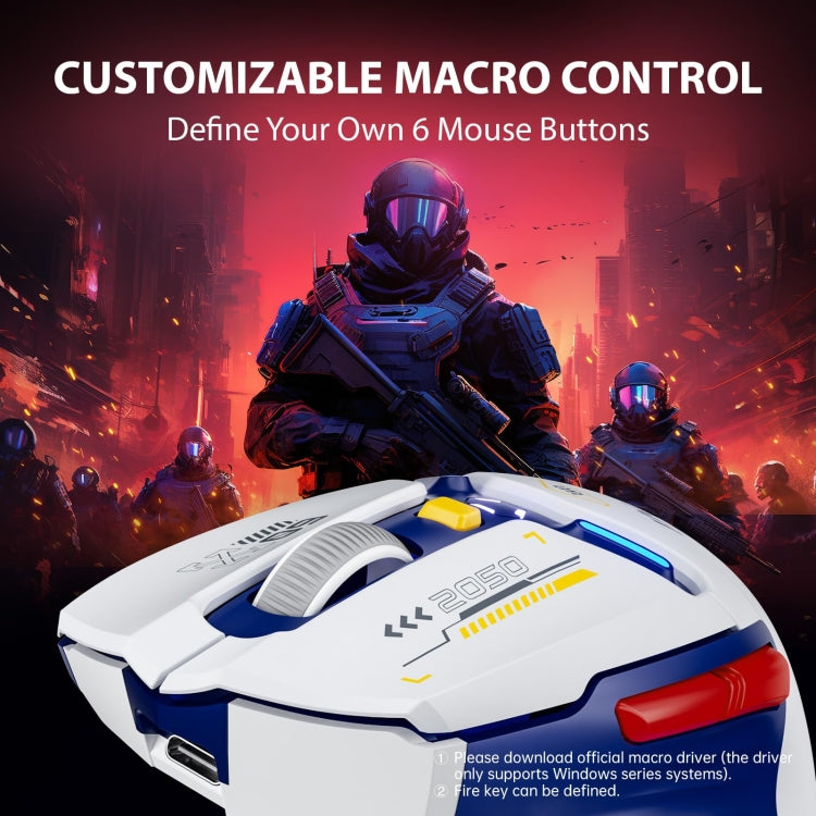 Inphic IN9 Tri-mode Wireless Bluetooth Gaming Office Computer Mouse(White) - Wireless Mice by Inphic | Online Shopping UK | buy2fix