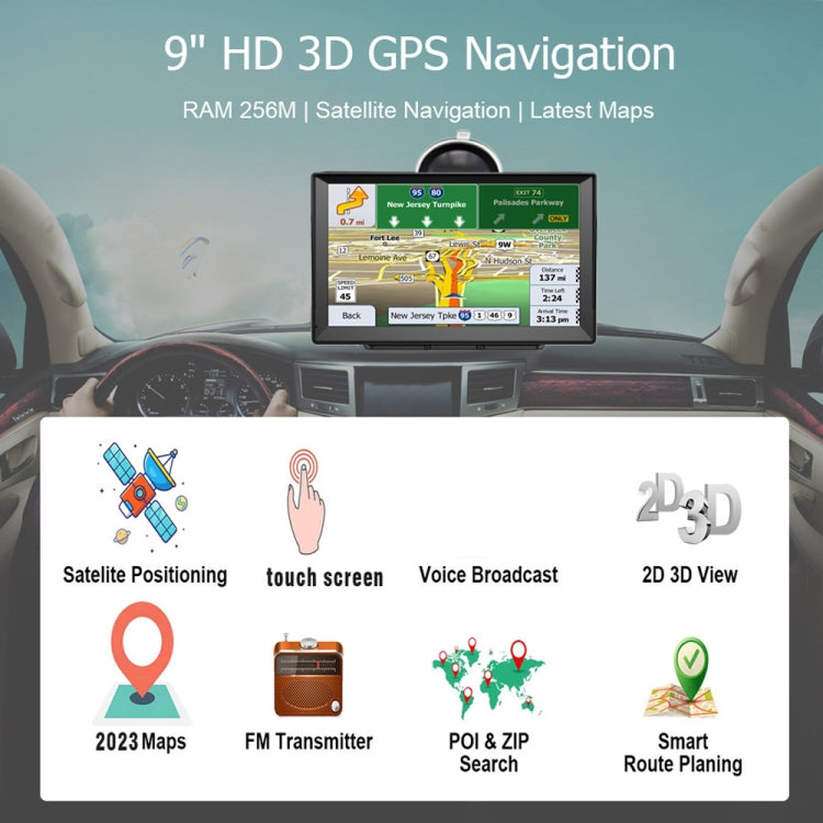 9 Inch 8G/256M Car GPS Navigator With Large Screen Capacitive Bluetooth Map, Area: Europe Map - Car MP3 & MP4 & MP5 by buy2fix | Online Shopping UK | buy2fix