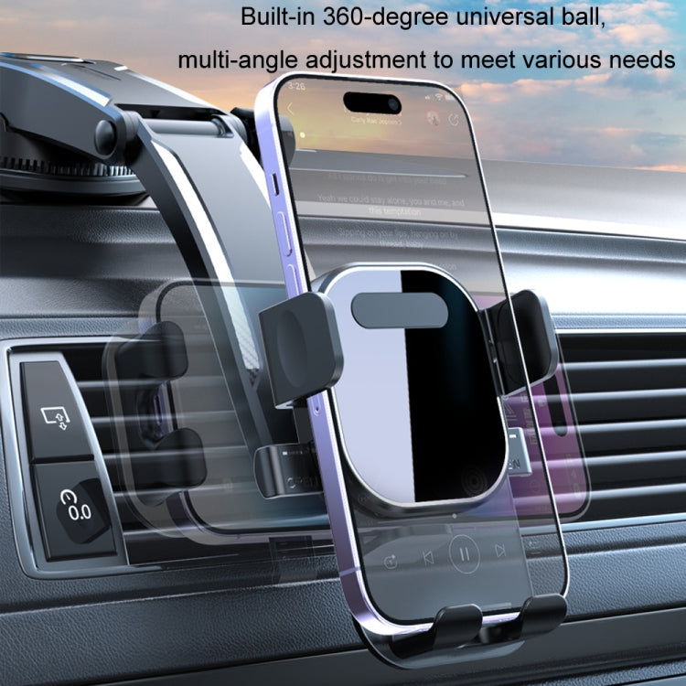 Car Suction Cup Dashboard Automatic Lock Mobile Phone Holder, Style: Black Waterfall - Car Holders by buy2fix | Online Shopping UK | buy2fix