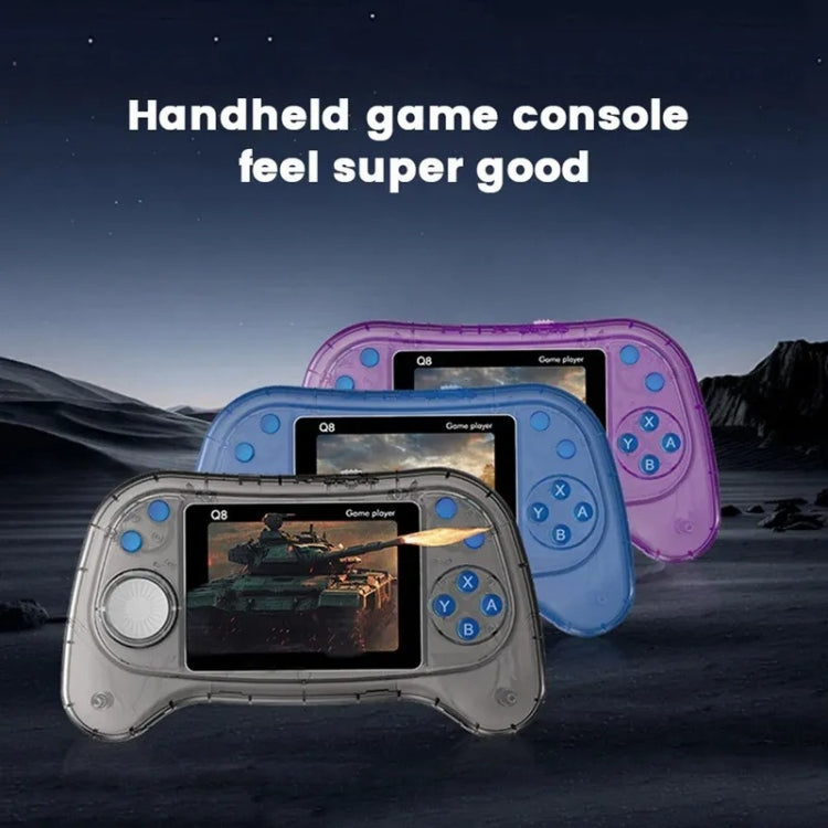 Q8 Handheld Game Console 3.0 Inch Screen Support TV Connection Built In 800 Games Doubles Transparent Purple - Pocket Console by buy2fix | Online Shopping UK | buy2fix