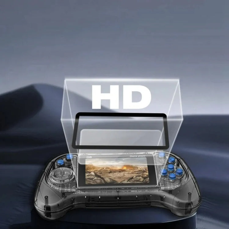 Q8 Handheld Game Console 3.0 Inch Screen Support TV Connection Built In 800 Games Doubles Transparent Blue - Pocket Console by buy2fix | Online Shopping UK | buy2fix