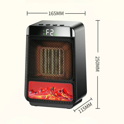 E03 Desktop PTC Heater Dynamic Flame Light Warmer UK Plug - Electric Heaters by buy2fix | Online Shopping UK | buy2fix