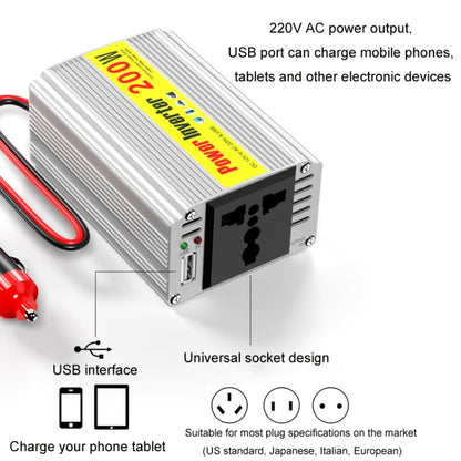 200W Modified Sine Wave Inverter Car Mobile Phone 2.1A Universal Power Supply, Specification: 12 To 110V - Modified Square Wave by buy2fix | Online Shopping UK | buy2fix