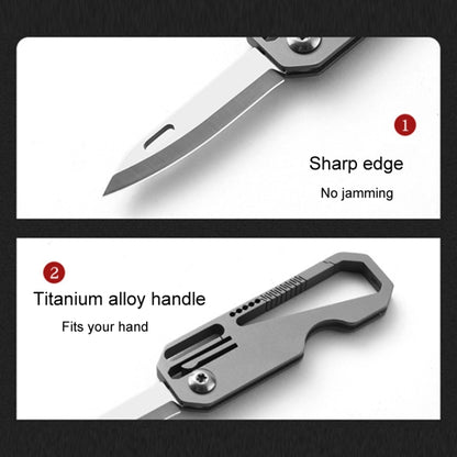 Multifunctional Titanium Keychain Outdoor Portable Defense Mini Folding Knife, Style: With 2 Titanium Ring - Key Rings by buy2fix | Online Shopping UK | buy2fix