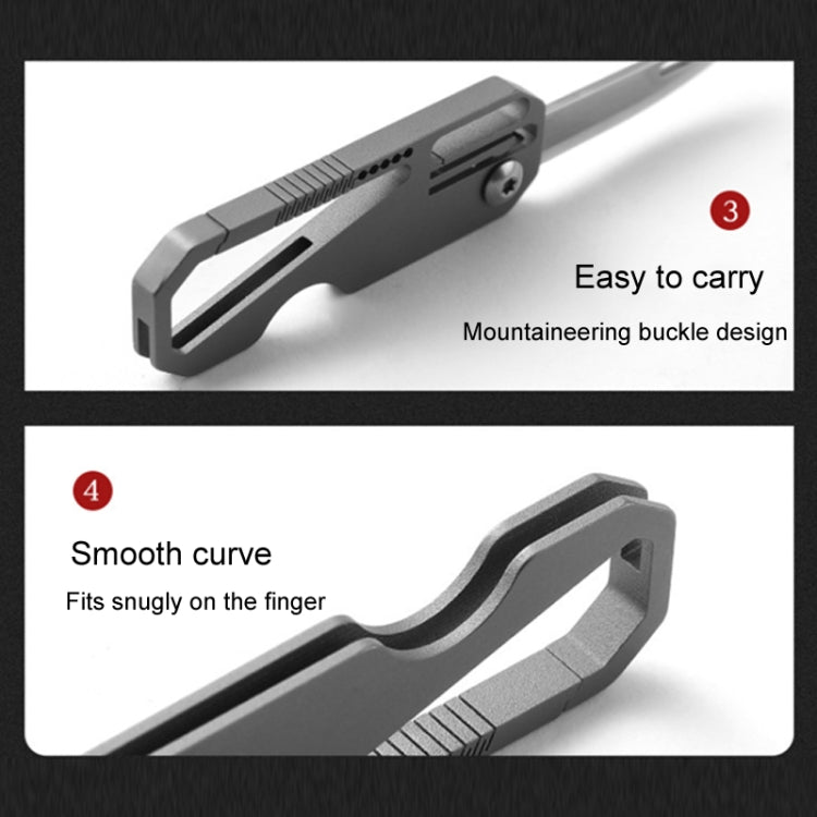 Multifunctional Titanium Keychain Outdoor Portable Defense Mini Folding Knife, Style: With 2 Titanium Ring - Key Rings by buy2fix | Online Shopping UK | buy2fix