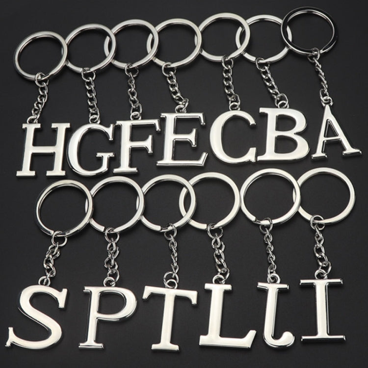 Double-Sided Three-Dimensional Plating Alphabet Keychain, Style: M - Key Rings by buy2fix | Online Shopping UK | buy2fix