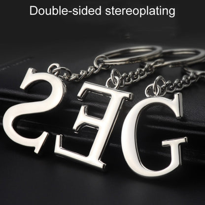 Double-Sided Three-Dimensional Plating Alphabet Keychain, Style: L - Key Rings by buy2fix | Online Shopping UK | buy2fix