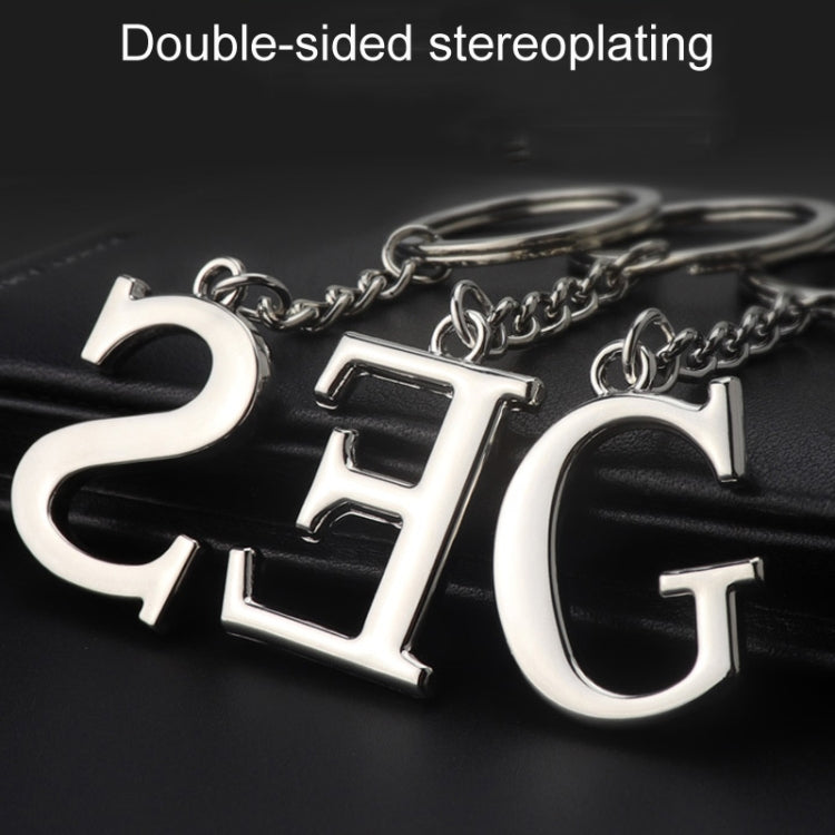 Double-Sided Three-Dimensional Plating Alphabet Keychain, Style: Q - Key Rings by buy2fix | Online Shopping UK | buy2fix