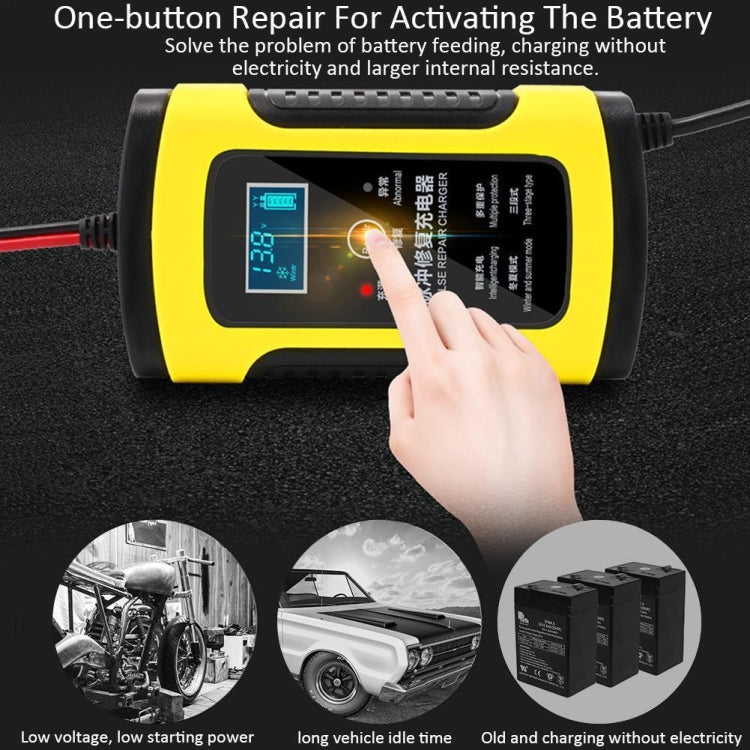 Anhtczyx 12V 6A  4Ah-100Ah Motorcycle Car Pulse Repair Charger With LCD Display(US Plug) - Battery Charger by Anhtczyx | Online Shopping UK | buy2fix