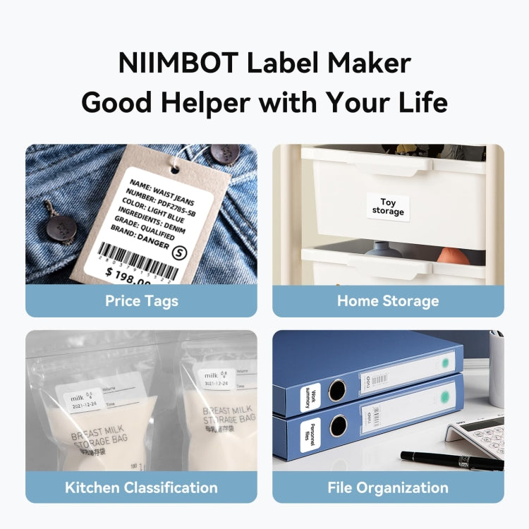 NIIMBOT Portable Bluetooth Sticker Label Thermal Printer(Sky Blue English) - Printer by NIIMBOT | Online Shopping UK | buy2fix