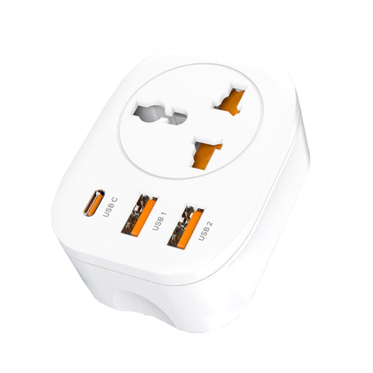 Universal Converter Plug 2USB+Type-C Smart Converter Socket EU Plug(White) - Plug Adaptor by buy2fix | Online Shopping UK | buy2fix