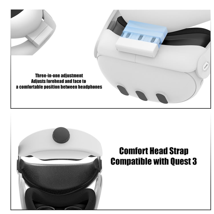 For Meta Quest 3 VR Helmet Retractable Head Strap Comfortable To Wear(White) - VR Accessories by buy2fix | Online Shopping UK | buy2fix