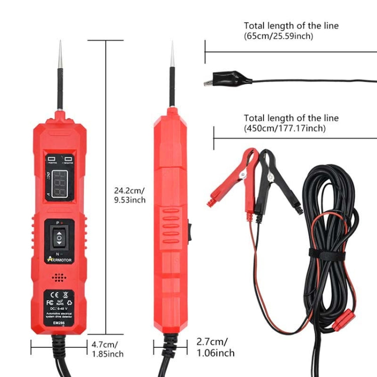 EM286 Multifunctional Car Circuit Electrical System Driving Test Pen, Style: Red 4.5m - Electronic Test by buy2fix | Online Shopping UK | buy2fix