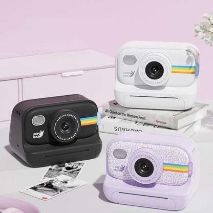 2.0-Inch LED Flash 1080P HD Recording Photo Printing Camera With 3-Rolls Paper, Color: Purple+32G - Children Cameras by buy2fix | Online Shopping UK | buy2fix