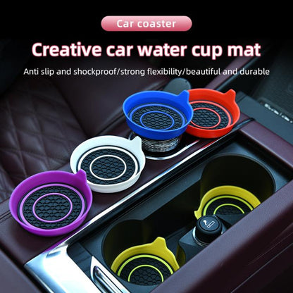 Car Bowl-shaped Non-slip Heat-insulating Double-ring Water Coaster, Color: White - Car Drink Holders by buy2fix | Online Shopping UK | buy2fix